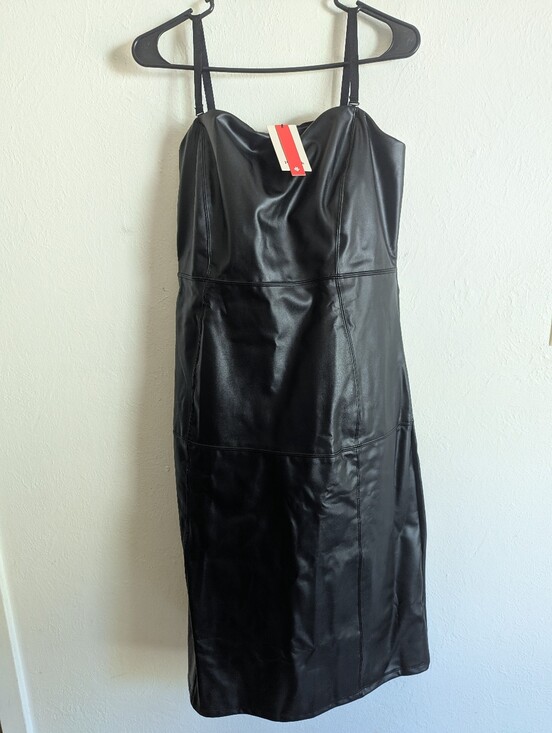 Popilush Dresses & Skirts - NWT Popilush Sculpting Faux Leather Dress Women's Size 3X